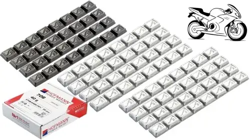 Rodzaje ciężarków do wyważania kół motocyklowych